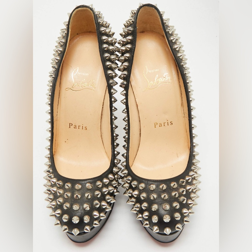 Christian Louboutin Bianca 140 Spiked Heels Size 40 - EUC w/ New Red Soles!